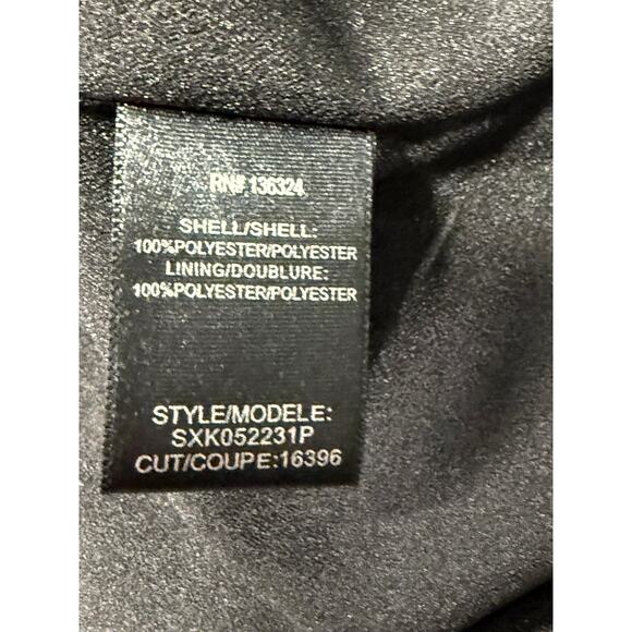 Halston Heritage Kimono-sleeve Dress in black and metallic floral pattern. - Picture 9 of 9